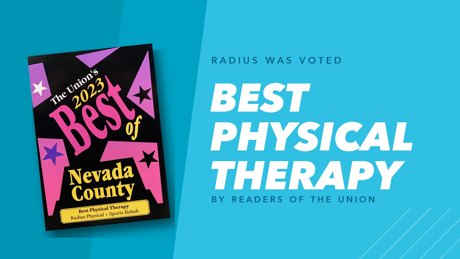 The Union's 2023 Best of Nevada County award plaque for Best Physical Therapy, Radius Physical + Sports Rehab